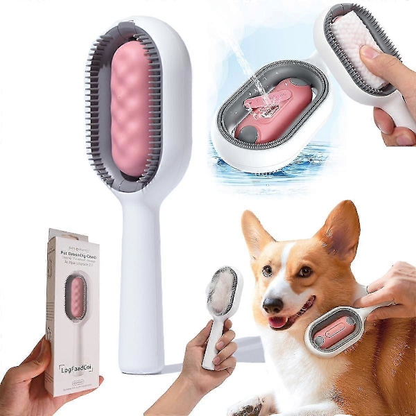 Kissanhierontaharja vedellä, lemmikkien hoitoon itsepuhdistuva harja kissoille ja koirille, kampa pitkä- ja lyhytkarvaisille vedellä varustettuna Pink For long hair