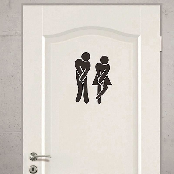WC Toalett Entré Skylt Dörr Väggdekal Vattentät Mural Heminredning