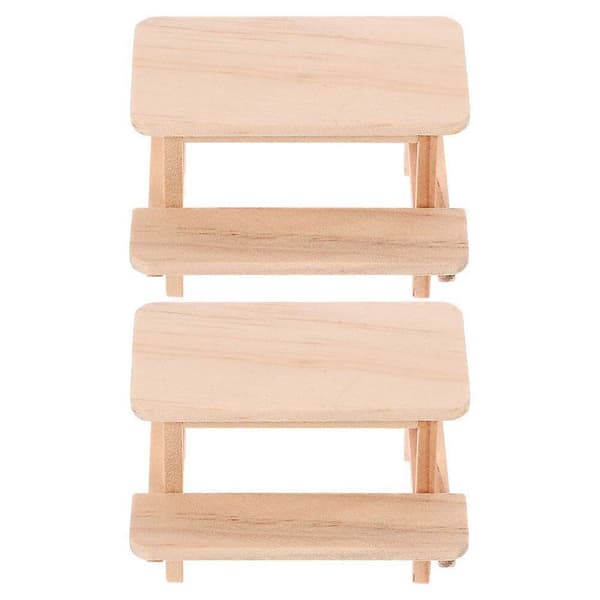 2 st Trämöbler för Dockhus Mini Dockhusbord Och Stol Dockhus Träbord Modell
