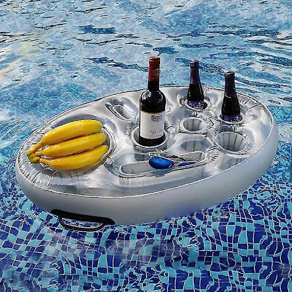 Sommarfest Hink Mugghållare Uppblåsbar Pool Flytande Öl Dricka Kylare Bord Bar Bricka Strand Simning