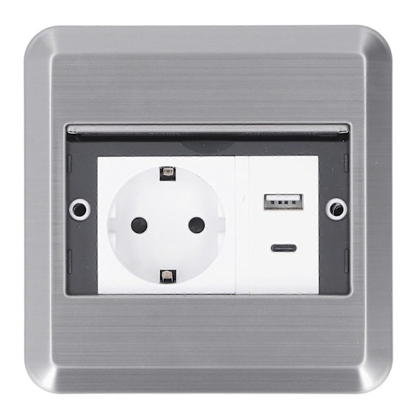 Innfelt gulvuttak 16A Stikkontakt USB Type C Port Gulvstrømuttak for kjøpesenter kontor butikk AC250V