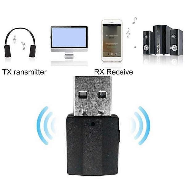 2-i-1 Mini 3.5mm AUX Bluetooth 5.0 Audio Modtager Sender Trådløs Adapter