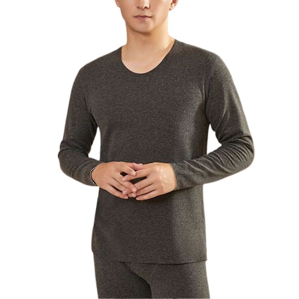 Termounderkläder Herr Vinter Dam Långkalsonger Set Fleece Håller Värmen I Kallt Väder Male Gray 2XL