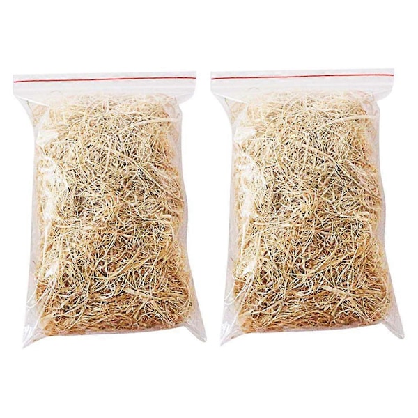 2 Påsar Korgfyllning Raffiapapper Krusat Papper för Förpackning Presentförpackningsfyllning