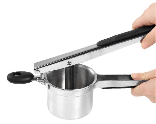 Potetpresse i rustfritt stål med 3 perforerte skiver