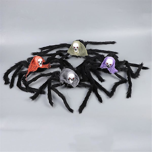 Halloween-juhlatarvikkeet Kallo Hämähäkki Pelottava Karvainen Hämähäkki Ikkunalle Seinälle Piha Juhlat Kummitustalo Kodin Koristelu Grey