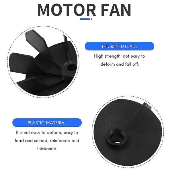 Ersättnings 0.5\" Innerdiameter 10 Skovel Luftkompressor Motor Fläktblad Svart