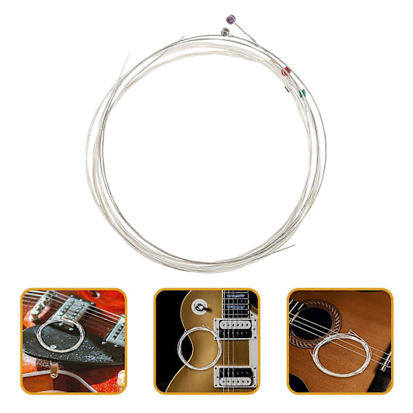 6 stk. Gitarstreng Erstatning Elektrisk Gitar Folkegitar Strengtilbehør