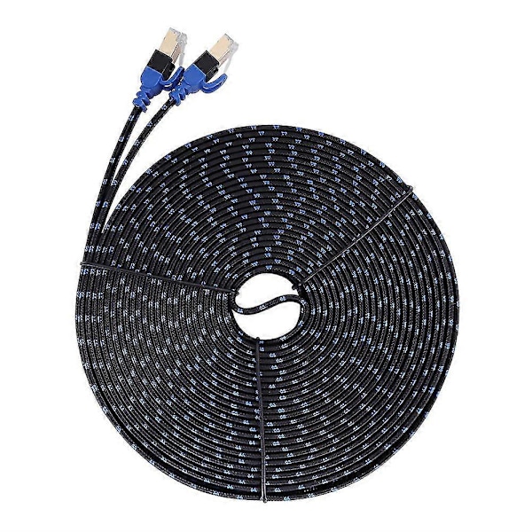 15m Flat Cat7 Ethernet-kabel RJ45 Patch-ledning for nettverk LAN