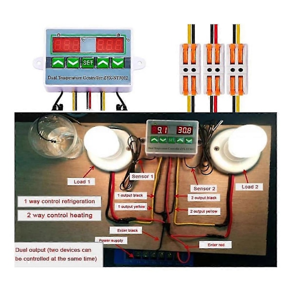 Ac110-220v Digital Led Två I Ett Integrerad Formning Temperaturkontroller Med Vattentät Sond A