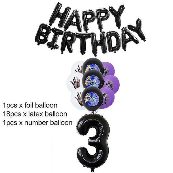 Onsdag Addams Fødselsdagsfest Dekoration Banner Ballon Servise Festlig Begivenhed Forbrugsvarer Hjem Dekoration Kopper Baggrund 20pcs-No.3