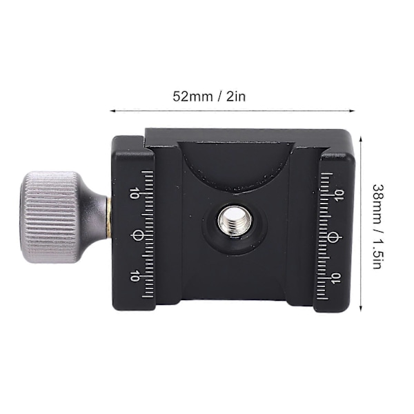 Universal Quick Release Clamp Aluminiumlegering 1/4 tommer 3/8 tommer Gevind Dobbelt Anti-Slip Riller Quick Release Plade QR Clamp til Kamerastativ