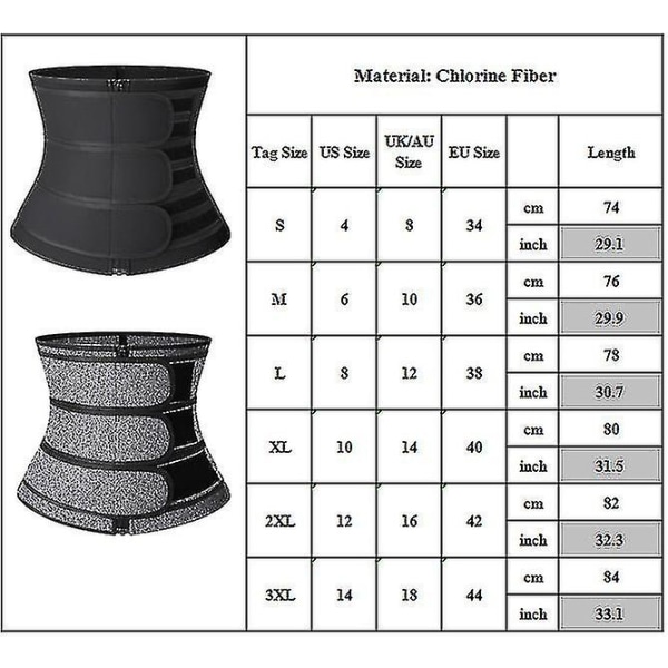 Tflycq Slankende Kroppsformende Midjetrener Magekontroll Girdle Korsettbelter Black 2XL