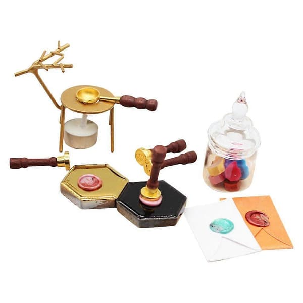 1 sæt Miniature Simuleret Vokssegl Model Dukkehus Mini Dekoration Mini Hus Tilbehør