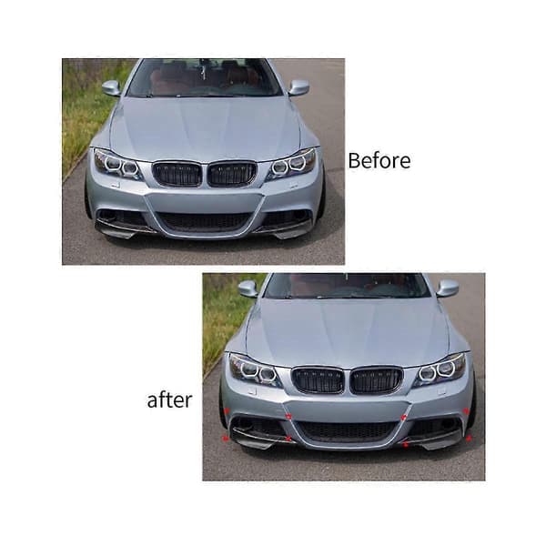 Bil Carbon Fiber Frontfanger Splitter Spoiler Trim Tåkelys Canard For 3-serie E90 E91 2009-2012