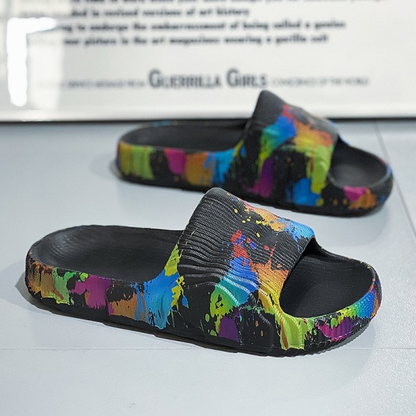 Tofflor herr ytterkläder sommar sport kokos stepping bajs känsla halkfri mjuk sula flipflops utomhus strand tjock sula sandal black 39-40