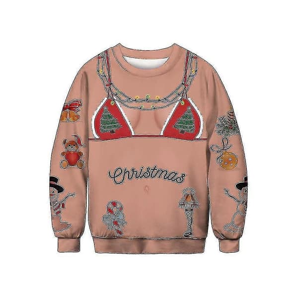 Stygg Julegenser For Kvinner Og Menn - Julegenser Pullover Genser Tunika-Bra Multicolor M