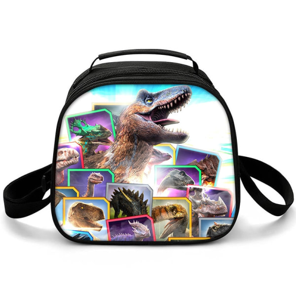 Harajuku Novelty Cool Jurassic World 3D printed Crossbody picknickväska Halvcirkel Lunchlåda Skolmat Lunchväska Ispåsar Sky Blue