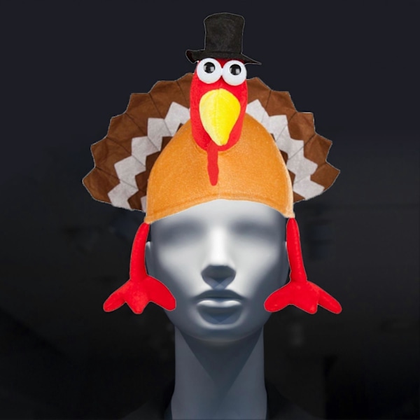 Turkiethattar Nyhet Söta Sammet Bomull Thanksgiving Turkietdräkter Hattar för Festivaldekoration