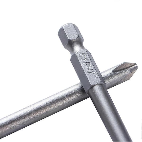 9 stk. S2 Stål 100mm 1/4 tommers Hex Magnetisk PH1 PH2 Krysshode Skrutrekker Bits Sett