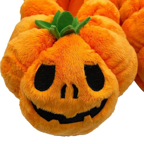 Fuzzy Pumpatofflor Halkfria Vinter Plysch Tofflor Söta Varma Vintertofflor Halloween Mjuka Sovrumsskor