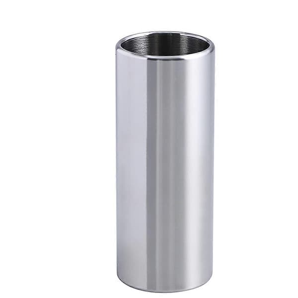 2 stk. 70 mm glas-slide og rustfrit stål-slide, medium bottleneck-slide til guitar og bas (transparent og sølv)