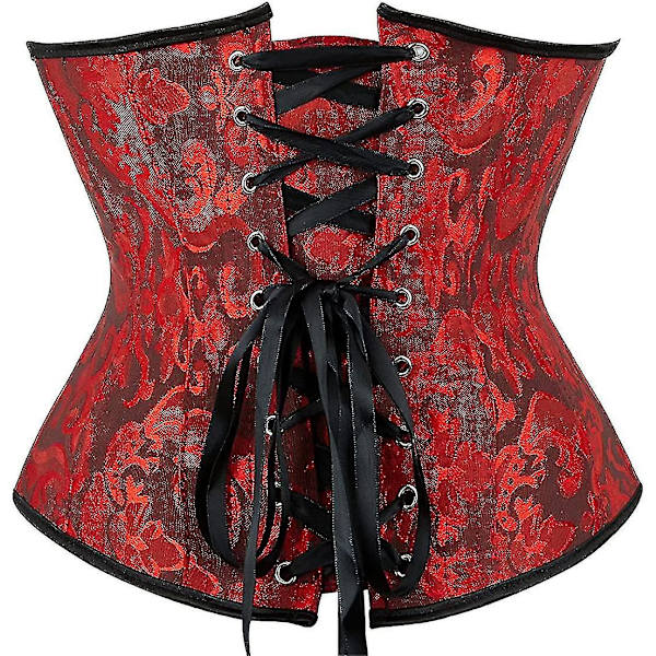 Tflycq Naisten Nauhallinen Luilla Vahvistettu Underbust Vyötärömuotoilija Korsetti Black and Red Medium