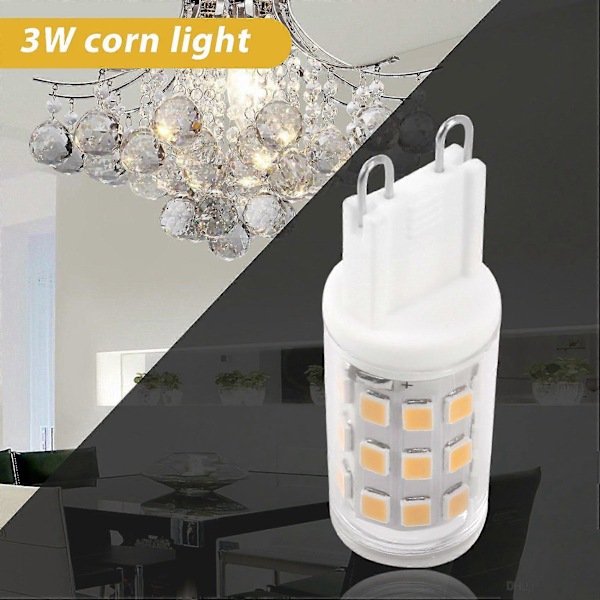 G9 LED-lampor, 3W halogenlampor, G9-sockel energibesparande LED-lampa, naturligt vit, 360lm, AC 220-240V, 10 st