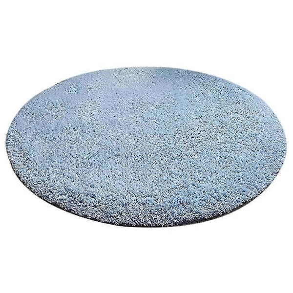 Moderne Enkle Tepper Tykk Rundt Område Teppe Stue Gyngestol Gulvmatte Plysj Myke Soverom Sengtepper Hjem Dekor Blue 3XL Diameter 160cm