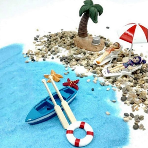 10st/set Miniatyr Däckstol Strandparasoll Båt Skal Kit För Dockhus Livsscener Dekoration