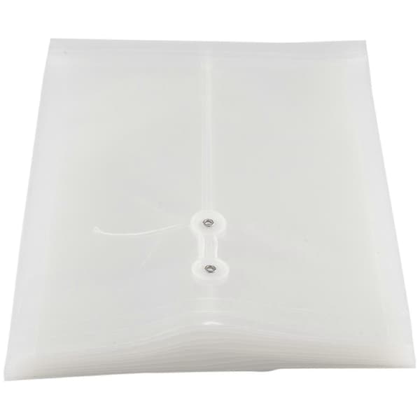 12-pack Klar Plast Kuvert Expanderbara Filer Dokumentmappar Med Knapp & Snöre Ti