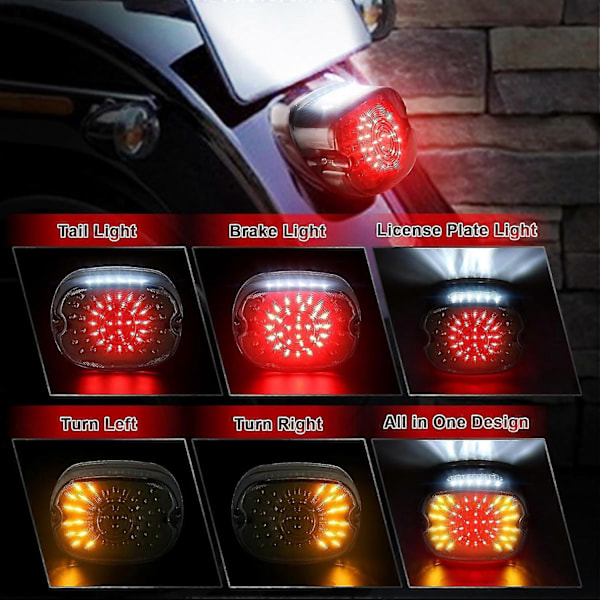 LED-takavalo LED-jarruvilkku Takavalo Matala Profiili Savustetut Takavalot Yhteensopiva Harley Davidson Dyna Sportster 883 1200 Road King_SJJYV kanssa