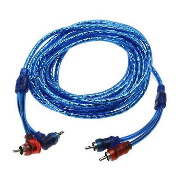 5m 2 RCA til 2 RCA Plugg Bilstereo Lyd Kobberkabel System Forsterker Flettet