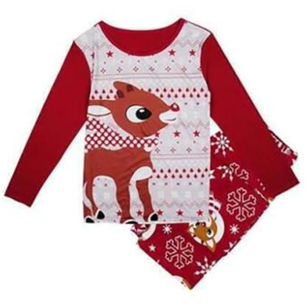 Jul Familj Matchande Pyjamas Set Älgtryck Julpyjamas Hemmakläder Kid 3-4 Years