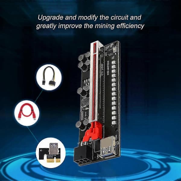 1kpl Pcie Riser -kortti V011 Pro Plus Pci E Express Gpu 1x - X16 -adapteri Usb3.0 Virtajohto Videolle