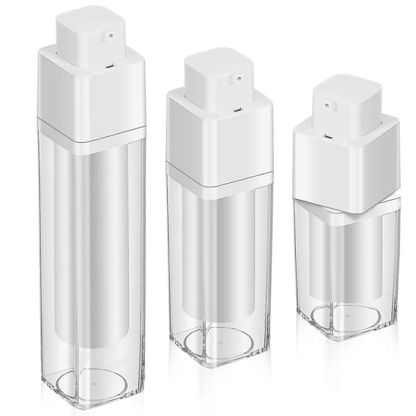 3 stk. Lufttomme Pumpeflasker Reise Tomme Lotion Dispenser Flasker Påfyllbare Pumpedispensere 15ml 30ml 50ml