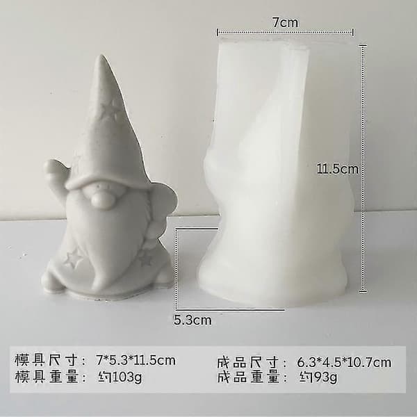 3D Silikone Lysform Julemand Julelys DIY Fremstilling Sæbeform C