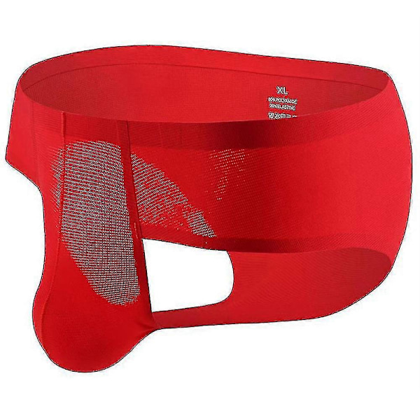 Herr Sömlösa Låg Midja Kalsonger Tunna Underbyxor Underkläder Trosor Red XL