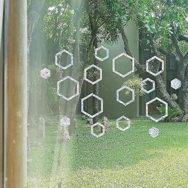 Antikollisionsfönsterdekaler Fågelsilhuetter Glasskydd och Rädda Fåglar, Transparent (16 Silhuetter)