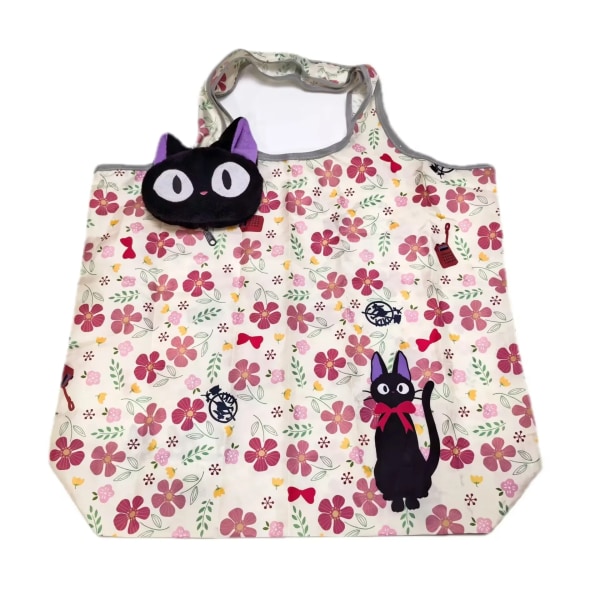Tecknade Hopfällbara Shoppingväskor Tjock Nylon Stor Tote Återanvändbar Polyester Bärbar Axelväska Damhandväskor Vikbar Påse blue TOTOr 45x60cm