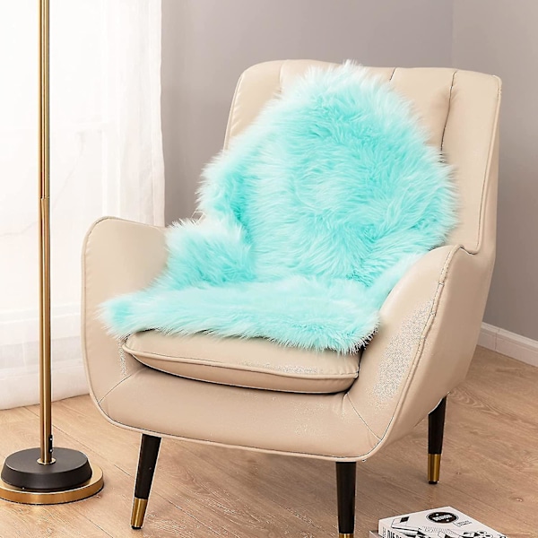 Tflycqluxury Mjukt Fuskfårskinnsöverdrag för Stol Sittdyna Plysch Pälsområdesmattor För Sovrum, 2ft X 3ft, Vit