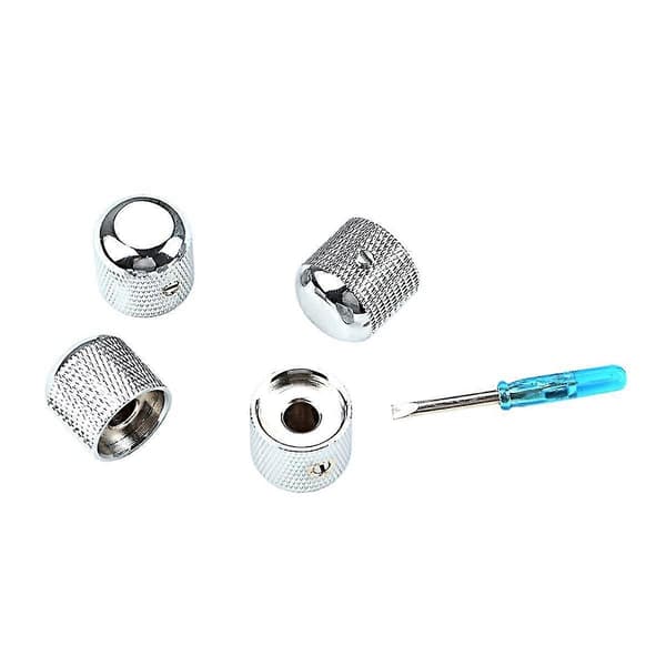 4 st Metall Gitarr T Volymknapp Potentiometer Hatt Lock Gitarr S-knapp Med Hål G