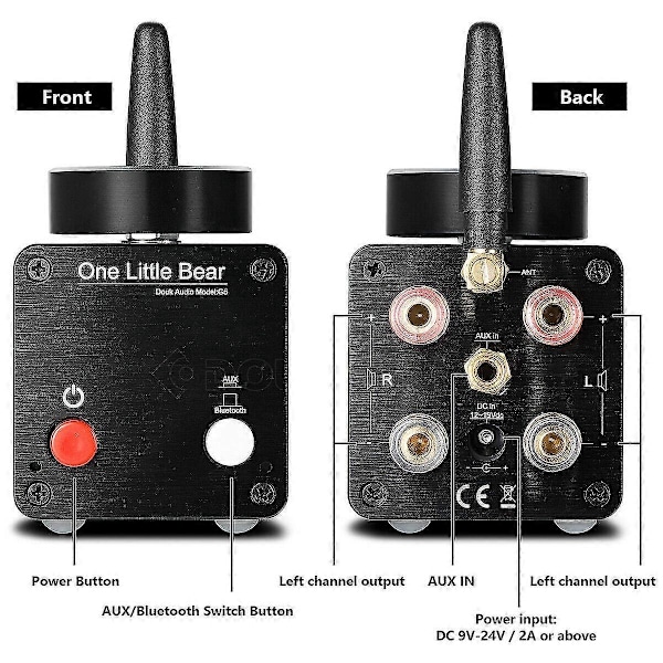 Mini Stereo Bluetooth Klasse D Effektforstærker Hifi Digital Hjemme Audio Forstærker 50wx2 Forstærker Tpa3116(eu