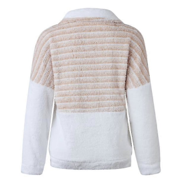 Langærmet varm sweater til kvinder efterår vinter sweater pullover tøj Khaki M