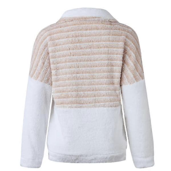 Langermet varm genser for kvinner, høst- og vintergenser, pulloverklær Khaki 2XL