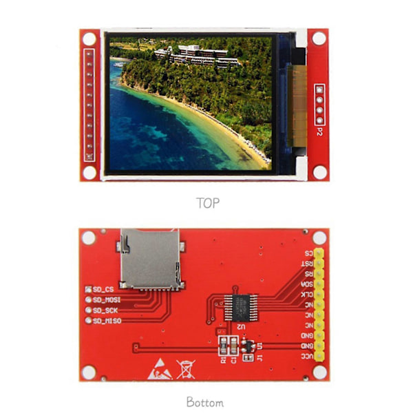 2.0 Tommers TFT LCD Skjermmodul 176x220 Fargeskjerm Display SPI Seriell Port Skjermstøtte