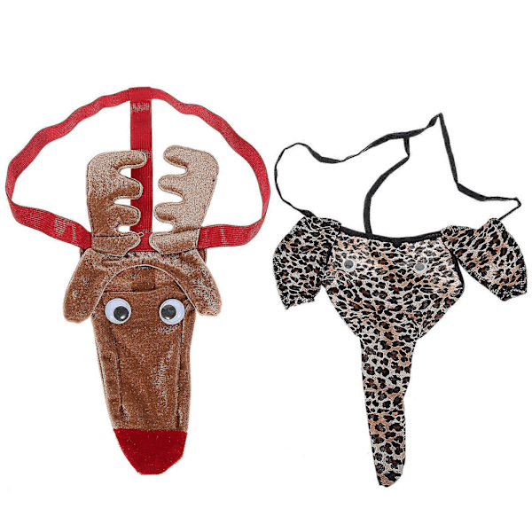 2 st Djurformade Sexiga Herrtrosor Hjort Elefantformade Underkläder Kalsonger G-string Tanga