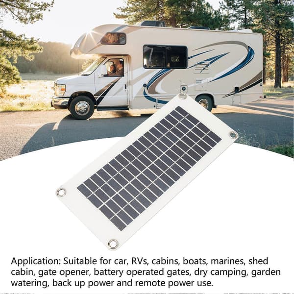 RV Solpanel Kit 30W Polysilikon PET Batteriladdare Panel med 50A Laddningsspänningsregulator för Stugor Båtar Marint