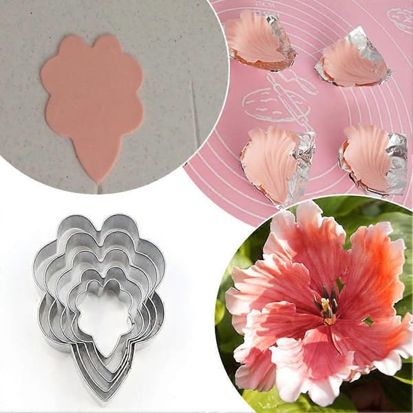 5 stk. Dekorative Fondant Kakeformer Blomsterblad Kjeks Kakeform