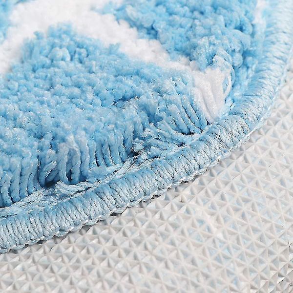 Söpö Ovimatto Sopii Lapsille - Imukykyiset Mikrokuituiset Kylpymatot - Eteisen Matto Lattiamatto, Lehden Muotoinen Light Blue
